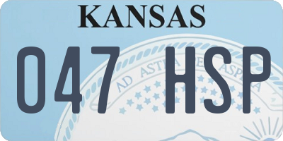 KS license plate 047HSP