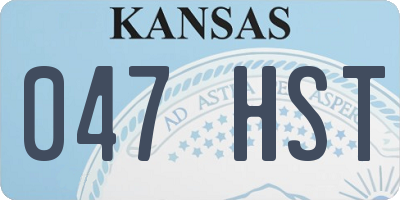 KS license plate 047HST