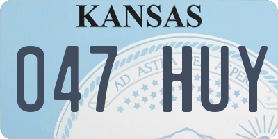 KS license plate 047HUY