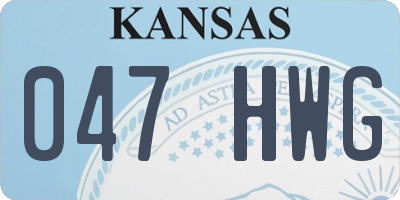 KS license plate 047HWG