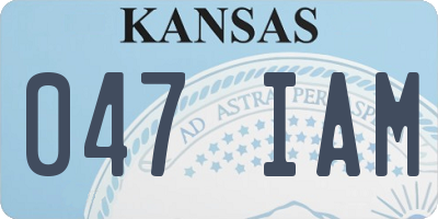 KS license plate 047IAM