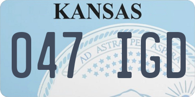 KS license plate 047IGD