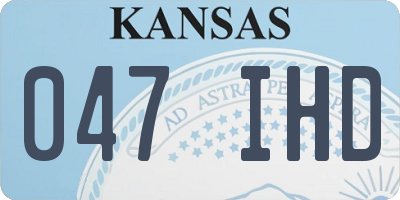 KS license plate 047IHD