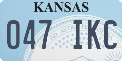 KS license plate 047IKC