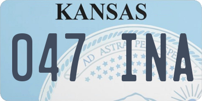 KS license plate 047INA