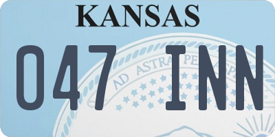 KS license plate 047INN