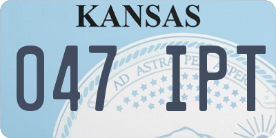 KS license plate 047IPT