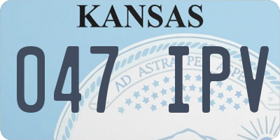 KS license plate 047IPV