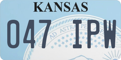 KS license plate 047IPW