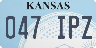 KS license plate 047IPZ
