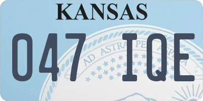 KS license plate 047IQE