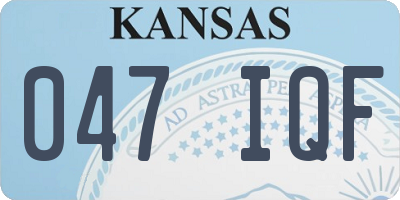 KS license plate 047IQF