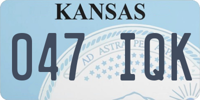 KS license plate 047IQK