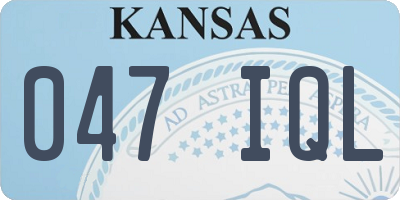 KS license plate 047IQL