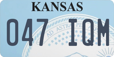KS license plate 047IQM