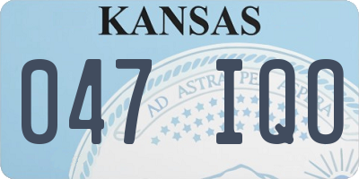 KS license plate 047IQO