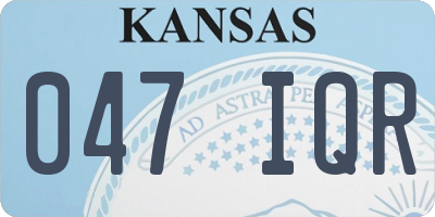 KS license plate 047IQR