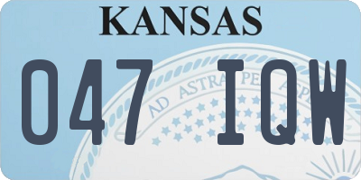 KS license plate 047IQW
