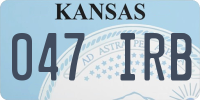 KS license plate 047IRB