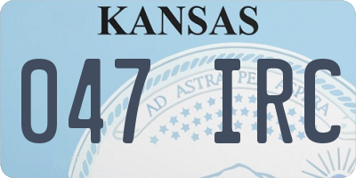 KS license plate 047IRC
