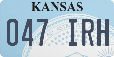 KS license plate 047IRH