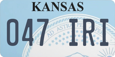 KS license plate 047IRI