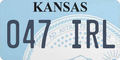 KS license plate 047IRL