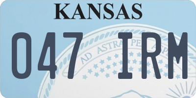 KS license plate 047IRM