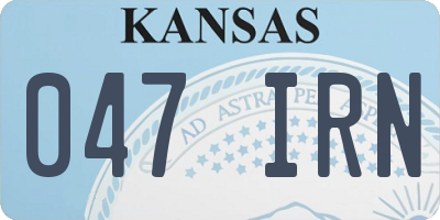 KS license plate 047IRN