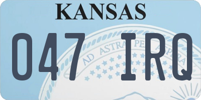 KS license plate 047IRQ