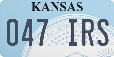 KS license plate 047IRS