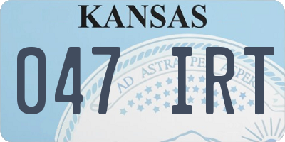 KS license plate 047IRT