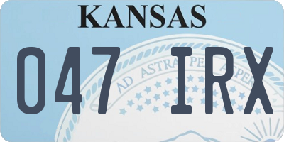 KS license plate 047IRX