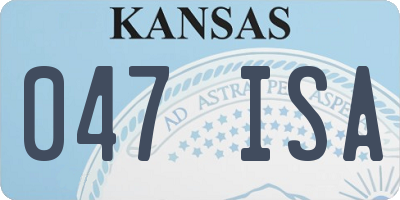 KS license plate 047ISA