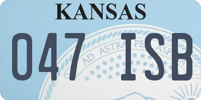 KS license plate 047ISB