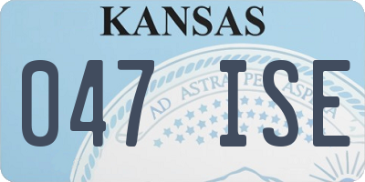 KS license plate 047ISE