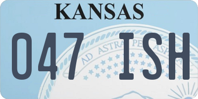 KS license plate 047ISH