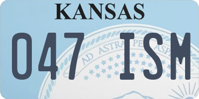 KS license plate 047ISM