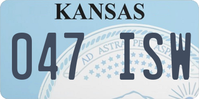 KS license plate 047ISW