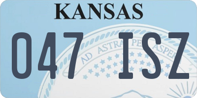 KS license plate 047ISZ
