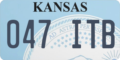KS license plate 047ITB