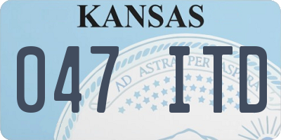 KS license plate 047ITD