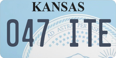 KS license plate 047ITE