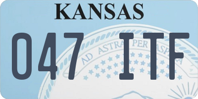 KS license plate 047ITF