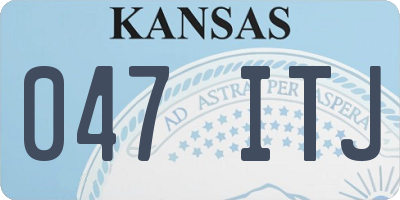 KS license plate 047ITJ