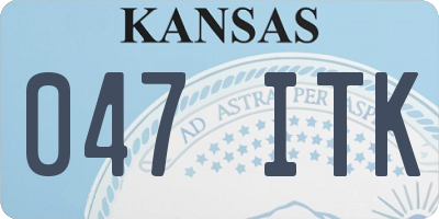 KS license plate 047ITK