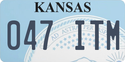 KS license plate 047ITM