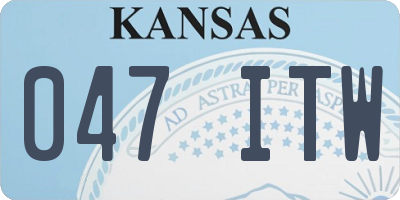 KS license plate 047ITW