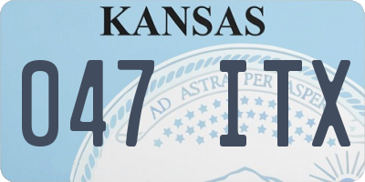 KS license plate 047ITX