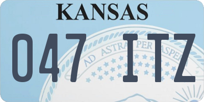 KS license plate 047ITZ